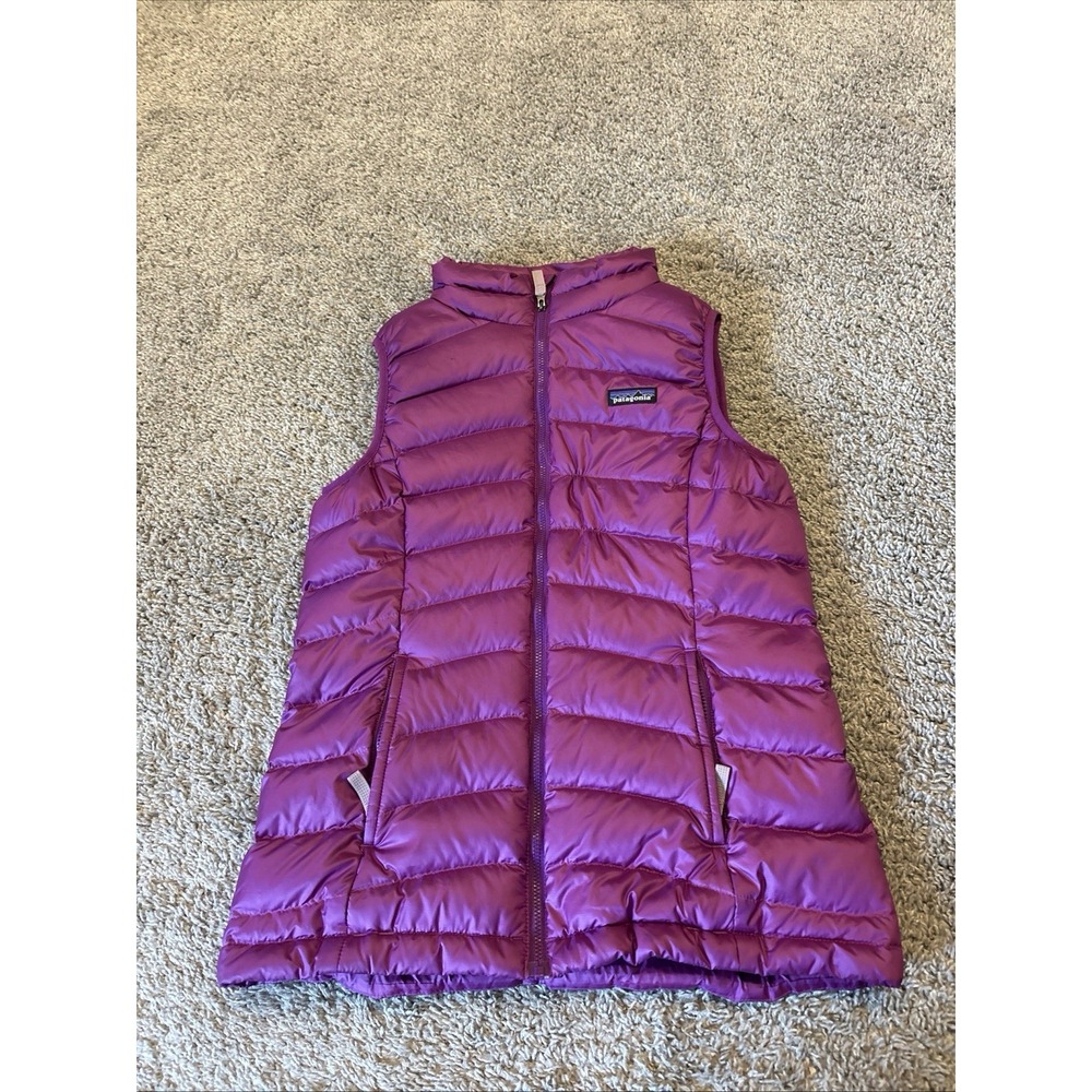 Patagonia Down Sweater Vest Girls Size XL (14) Purple STY68227FA18 Warm Winter
